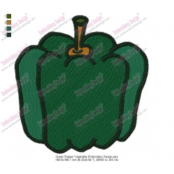 Green Pepper Vegetable Embroidery Design